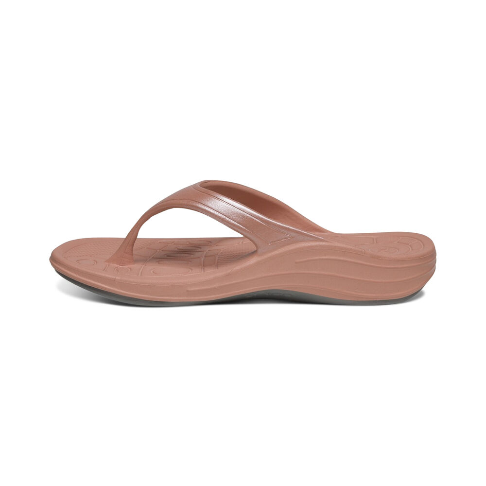 Aetrex Women's Fiji Flip Flops - Blush | USA M46P7W1